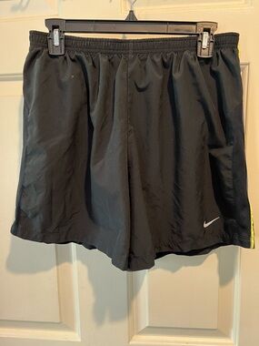 Nike Black Men's Athletic Shorts with Small White Swoosh